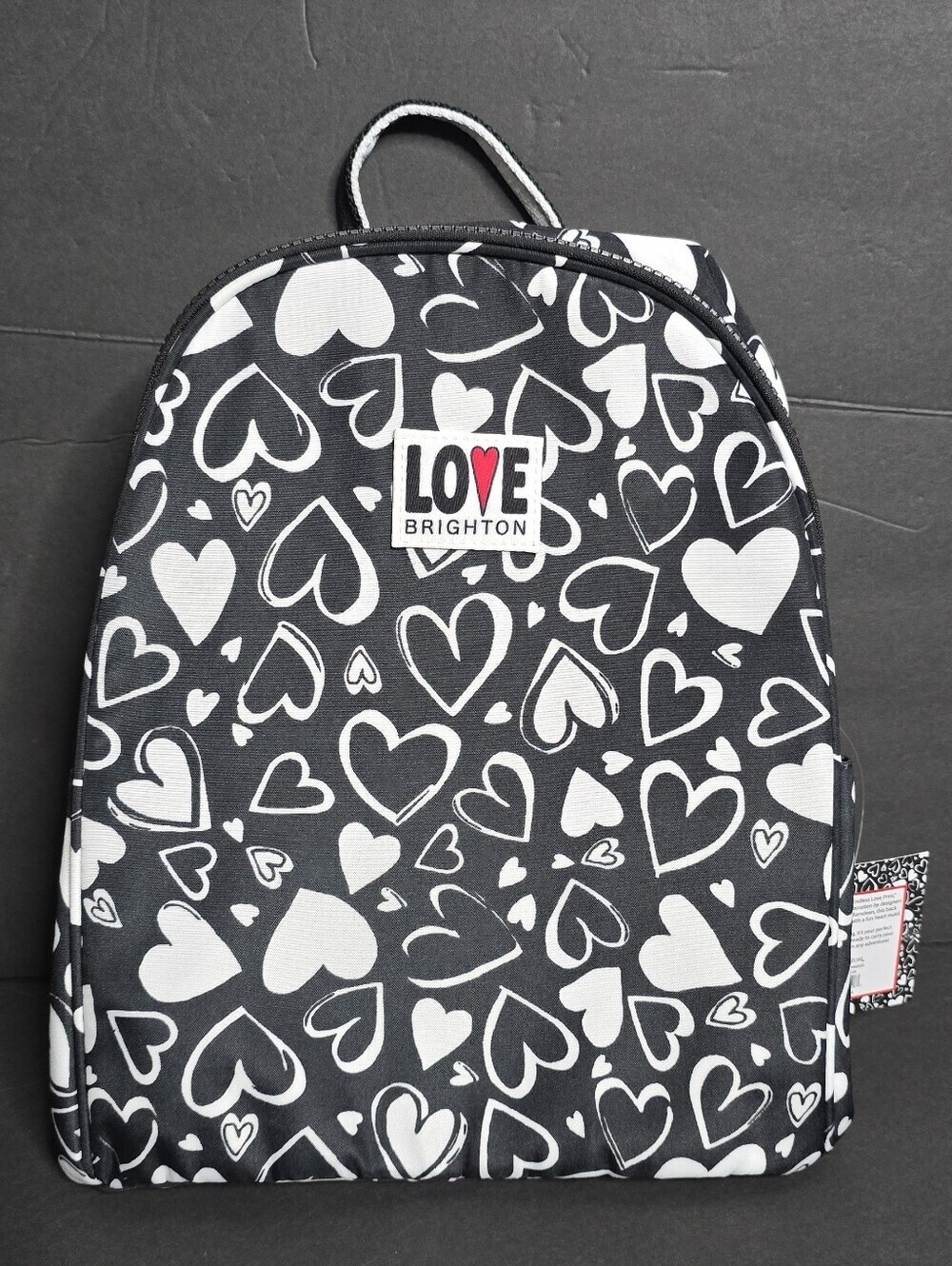 Brighton Limited Edition ENDLESS LOVE Small Backpack NWT Black and White